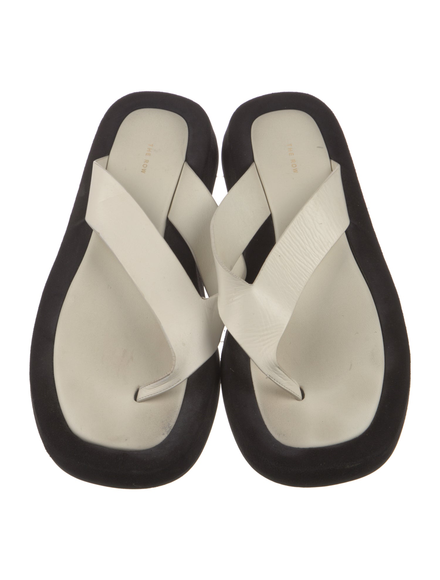 The Row Ginza Leather Flip Flops
